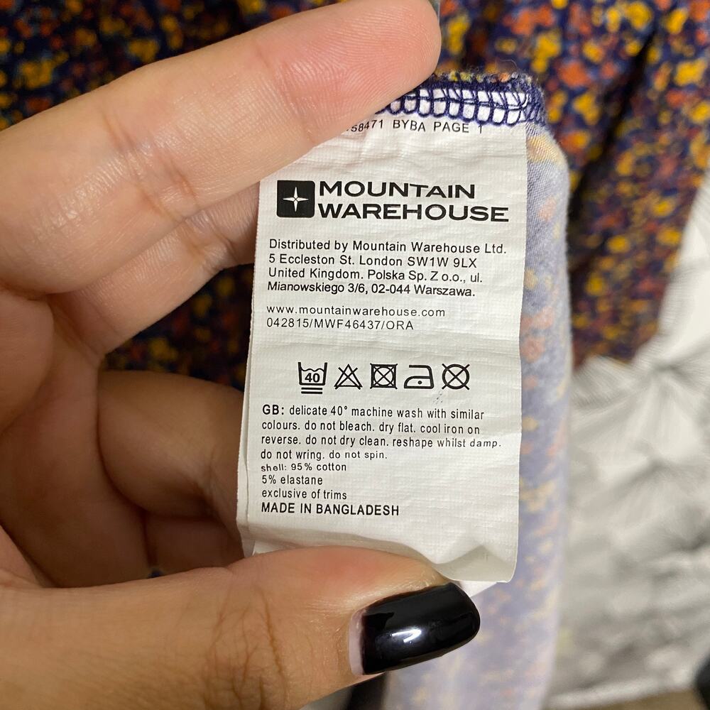 Mountain Warehouse Navy Ditsy Floral Jersey Midi Dress Women's Size: 14 - Picture 3 of 6